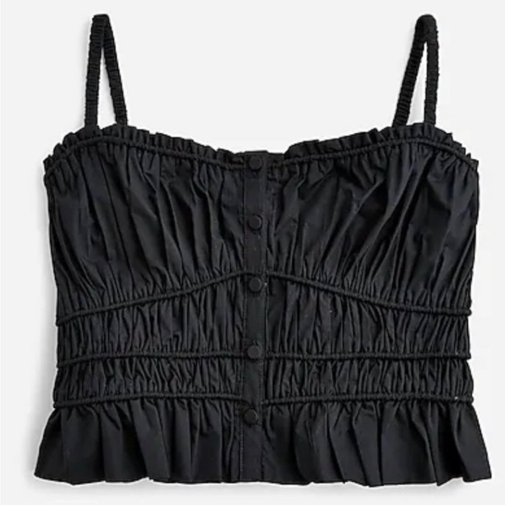 J. Crew Cinched Waist Black Crop Top